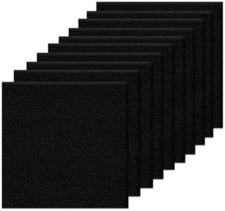 Orgthin Carpet Tiles Peel and Stick, Self Adhesive Carpet Floor Tile 12” x 12”, Black Soft Padded Flooring Sticker, Home Decor for Bedroom Living Room Office, 10 Tiles per Box, 10 sq ft per Box