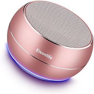 Portable Bluetooth Wireless Speakers with HD Sound Audio Steareo and Enhanced Bass, Hands-Free Calls Built-in Speakerphone for iPhone, Ipad, BlackBerry, Samsung More (Rose Gold