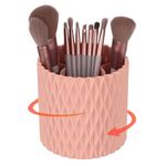 HOTSTICK 360° Rotating Multi-Functional Makeup Brush Holder Organizer, Multi-Purpose Desktop Organizer, Storage Cup for Lipsticks, Combs, Beauty Tools (Pink)