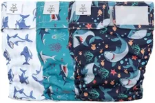 CuteBone Washable Dog Diapers Female No Tail Hole 3 Pack Reusable Doggie Period Training Pants for Docked-Tail Frenchie French Bulldog Boston Terrier Without Tail WWD25XL