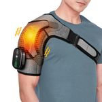 Shoulder Heating Pad, Heated Shoulder Wrap with Massage, Heated Shoulder Brace for Shoulder Vibration, Cordless Shoulder Heating Pads Shoulder Massager with Heat