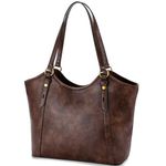 VASCHY Tote Bag Purse for Women, Fashion Large Vegan Leather Top Handle Satchel Shoulder Bag Handbag with Zipper for Work Coffee