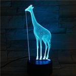 Xdorra 3D Giraffe Arts Bedside Lamp, USB LED Table Lamp Home Decor 7 Colors Changing Bars Bedroom Decor Birthday Gifts