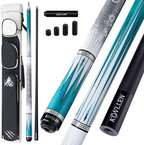KONLLEN Carbon Fiber Pool Cue 2.0, 58-inch Low Deflection Billiard Stick for Adults with 12.5mm Tip and Pro Taper