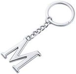 YJT Letter Key Chain M Silver For Men Women Alphabet Monogram