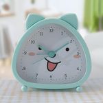 UMAI Alarm Clock (10cm) | Alarm Clock for Students | Loud Alarm Clock for Heavy Sleepers | Mini Alarm Clock for Kids | Alarm Clock for Bedroom |Cat Ears Table Clock for Study Table - Green