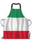 Moslion Italian Flag Apron,Stripe Flag with Green White Red Color Apron,Adjustable Neck Bib Apron for Men Women,Suitable for Kitchen Cooking Waitress Chef Apron