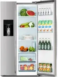 Antarctic Star 2 French Door Refrigerator Fridge, with Side Freezer &Water Dispensor,Nugget Ice Maker&Cube Ice,Adjustable Thermostat, 20 Cu Ft, Stainless Steel