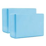 SK Depot™ Yoga Block (Set of 2) LxWxH :9"x3"x6" Supportive Latex-Free EVA Foam High Density Soft Non-Slip Surface for Yoga Pilates Meditation,Balance Exercise (Blue)