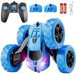 HIEKYOIT Remote Control Car, RC Car Toys for 6-12 Year Old Boys, Off Road RC Stunt Car 4WD 360° Rotating Remote Control Car for Kids, Boys for Birthday, Christmas Blue