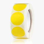 True-Ally 3000 piece Yellow color 1 Inch Round Dot Sticker Self Adhesive Labels Writable Surface for Inventory Organize, File Classification, Calendar planner (Bright Yellow)