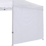 COOSHADE Door Wall for 10x10 Pop up Canopy Tent, 1 Pack Sidewall with Two Zippers(White)