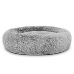 Replacement Cover ONLY For The Dog’s Bed Sound Sleep Donut Dog Bed Replacement Cover, Medium Silver Grey Plush