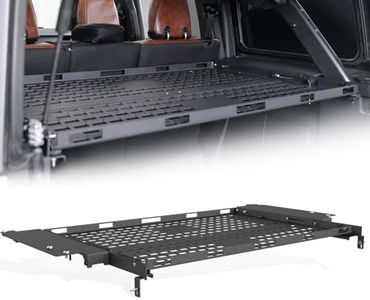 Broaddict 300LB Rear Foldable Cargo Basket Rack Fit for 2021 2022 2023 2024 2025 Ford Bronco 4 Door Hardtops Storage Interior Trunk Shelf