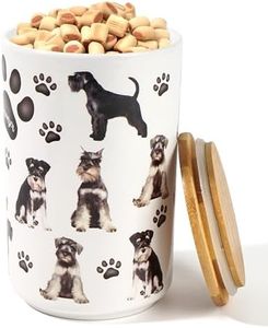 Greenline Goods Premium Dog Treat Ceramic Canister Set – Schnauzer Airtight Canister for Fresh Treats, Ceramic Jar & Containers with Lids, Farmhouse Canisters, Ideal Kitchen Canisters for Countertop