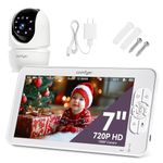 Comfyer BM01 7" HD Baby Monitor with Camera and Audio, 13 Hrs 6000mAh Battery Runs 2 Days in VOX Mode, Auto Night Vision, Hack Proof, Remote PTZ