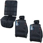 Lusso Gear Car Seat Protection Bundle - 2 Pack Kick Mats & Seat Covers, Waterproof, Non-Slip, Storage Pockets