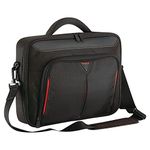 Targus Default Category 13-14.1 inch / 33-35.8cm Case Classic Clamshell Premium Protective Laptop Bag with Handles specifically Designed to fit up to 14-Inch, Black/Red (CN414EU)