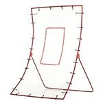 Soozier Pitch Back 5 Angles Adjustable Rebounder Net Goal Pitching and Throwing Practice Partner, Baseball/Soccer/Football/Basketball/Volleyball Daily Training (4 J-Type Ground Nails Included)