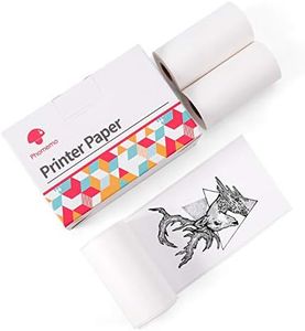 Phomemo White Paper for M02 M02 Pro M02S M03, Original, Adhesive, Thermal Printer Paper, Glossy Sticker Paper, for Pocket Printer, 53mm x 3.5m, Diameter 30mm, 3-Rolls
