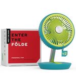 NUUK FOLDE v2 Personal Rechargeable Fan | Cordless, 7-Inch | Folds 180° & Fits in any Bag |16 Hr Run Time, 4 Wind Speeds | Super Silent BLDC Motor | For Hiking, Picnics, Travel, Beach, Camping, Prams