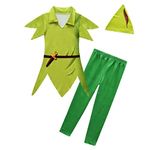 Dressy Daisy Peter Pan Costume with Hat for Infant Boys Halloween Fancy Party Dress Up Outfit Set Size 18-24 Months