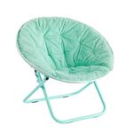Urban Shop Foldable Saucer Chair, Alloy Steel, Teal