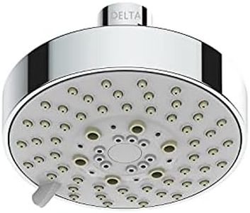 DELTA FAUCET | 5 - Setting Multi-Function 4 inch Rain Overhead Shower without Arm with Touch-Clean | Polished Chrome
