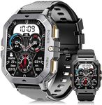 OUKITEL Smart Watch for Men Answer/Make Call, 2.02” HD Screen Fitness Watch with Heart Rate/Sleep Monitor/Blood Oxygen, 5ATM Waterproof, 100+ Sport Modes Smartwatch for IOS Android