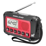 Midlandââ‚¬¯ER40 Weather Radio - Hand Crank Emergencyââ‚¬¯Radio - SOS Strobe Flashlightââ‚¬¯- NOAA Weather Alert ââ‚¬â€œ Digital AM/FM Portable Radio with Clock, Rechargeable Battery, and Solar Panel