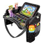 ECOFANTASY Kids Travel Tray for Car Seat, Car Tray Table for Kids with Tablet Holder, Dry-Wipe Board, Cup Holder & Storage Pockets, Car Seat Tray for Toddler Travel, Road Trips & Plane (STARS)