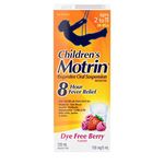 Motrin Children's Liquid Pain Relief, Reduces Fever for up to 8 hours, Ibuprofen, Berry Flavour, Dye Free, 120ml