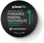 Primal Life Organics - Dirty Mouth Toothpowder, Activated Charcoal Tooth Cleaning Powder, Essential Oils Natural Kaolin & Bentonite Clay, 200+ Brushings Organic Vegan (Charcoal Wintergreen, 1 oz)
