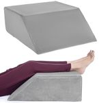 FOVERA Leg Elevation Pillow - Relieves Leg, Hip & Knee Pain, Ideal for Post-Surgical Recovery - Relieves Discomfort of Varicose Veins, Phlebitis, Leg Surgery (Medium: 24 x 20 x 8 Inch, Grey)