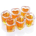 Valeways 2oz Heavy Base Shot Glasses, Sets of 6/Heart Shaped Clear Tequila Shots/Square Shot /Espresso Shot Glass/Bulk Shot Glasses