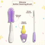 U-Grow Baby Milk Bottle Nipple Straw Brush Sponge BPA Free PP Cleaning Brush Cleaner Bottle Tong