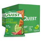 Quest Nutrition Chili Lime Flavour Tortilla Style Protein Chips, High Protein, Baked, Not Fried, Gluten Free, 1g Sugar, 4g Carbs, 8ct