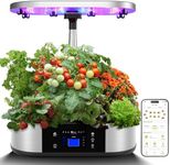 WiFi 12 Pods Hydroponics Growing System with APP Control,Indoor Garden up to 30" Height Adjustable with 48W Full Spectrum Grow Lights, Silent Pump System, Automatic Timer,Ideal Gardening Gifts