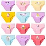 Domee Girls Underwear Cotton Panties Briefs Pack of 12 Kitten + Unicorn + Duck 4-6 Years (Manufacturer Size M)