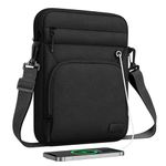 MoKo 9-11 Inch Tablet Sleeve Bag, Fits New iPad Air/Pro 11 inch 2024, iPad Air 5/4th 10.9,iPad 9/8/7th 10.2,iPad 10th Gen 10.9,Tab S9 11,Multifunctional Bag with Shoulder and Headphone Port, Black