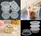 HOT BARGAINS 50 X Takeaway Containers With Lids Clear Round Plastic Food Containers Microwave, Freezer And Dishwasher Safe In Sizes 8oz / 12oz / 16oz (Select Size) (8oz / 230ml)