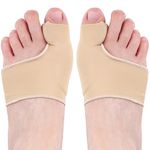 Hilph Silicone Bunion Corrector with Gel Pads - Big Toe Separator, Straightener Hallux Valgus Pain Relief Soreness, Scientific Correction of Bunion 1 Pair Beige, One Size(UK 5-9)