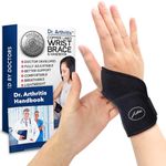 Doctor Developed Wrist Brace, Wrist Support & Carpal Tunnel Wrist Brace & Handbook, Straps for Sleeping, Arthritis, Tendonitis, Ganglion Cyst, Weightlifting, Golf & Tennis.Finger Cots, Right hand & Left Hand