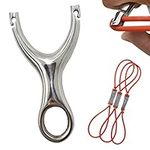 Piaoyu Stainless Steel Slingshot Traditional Recurve Professional Outdoor Hunting Shooting Slingshot with 3pcs Rubber Bands (package1)