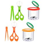 Fadcaer Insect Catcher Set, Insect Observation Box, Magnifying Insect Viewer Box, Outdoor Explorer Kit Toys, Children Bug Catcher Set with 2 Magnifying Glass, 2 Plastic Tweezers and 2 Insect Catcher