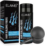 ELAIMEI Hair Fibers for Thinning Hair, Dark Brown - with Spray Applicator, Instantly Thickens Hair, Conceals Hair Loss, Lasts All Day, Undetectable, For Any Hair Type, Men & Women