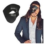 Luxury Mask Phantom Of The Opera One Eyed Masquerade Mask,One Size,Black