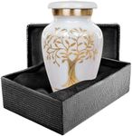 Trupoint Memorials Cremation Urns for Human Ashes - Decorative Urns, Urns for Human Ashes Female & Male, Urns for Ashes Adult Female, Funeral Urns - White, 1 Small Keepsake