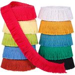 30 Yards 25 mm Wide Fringe Tassel Trim, Lace Trim Ribbon Fringe Trim Lace for Sewing Crafts Clothing, Curtains, 10 Colors (Multi-Color)