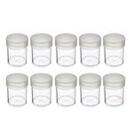 Edgar Marcus (10) Brand Round Clear Plastic (Half Dollars) Size Coin Storage Tube Holders with Screw on Lid